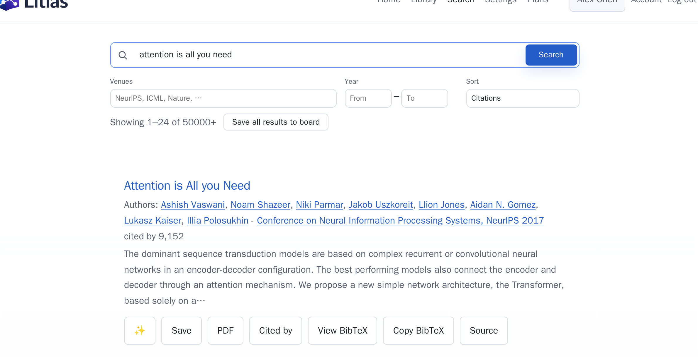 litlas search results for “attention is all you need”, sorted by citations